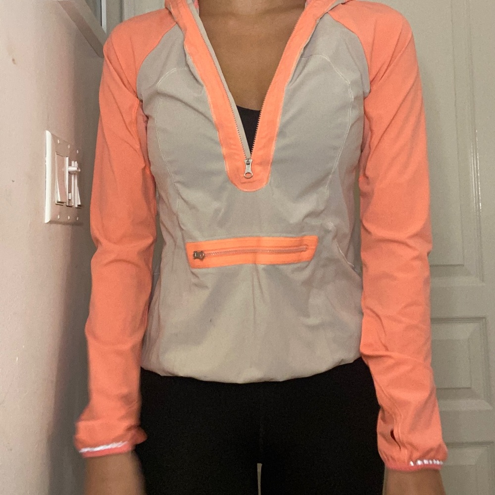 Lululemon Windbreaker Running Jacket Tan and Coral